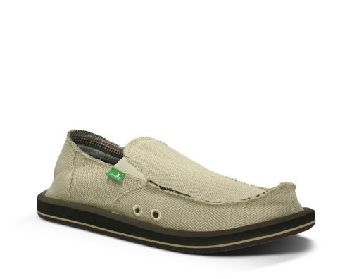 Sanuk Mens Hemp Light Olive Shoes | DLPTFE920